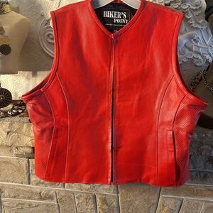 NWOT Bikers Point orange pebbled Leather Womens biker Vest plus FEB $29 Sale! 🔥